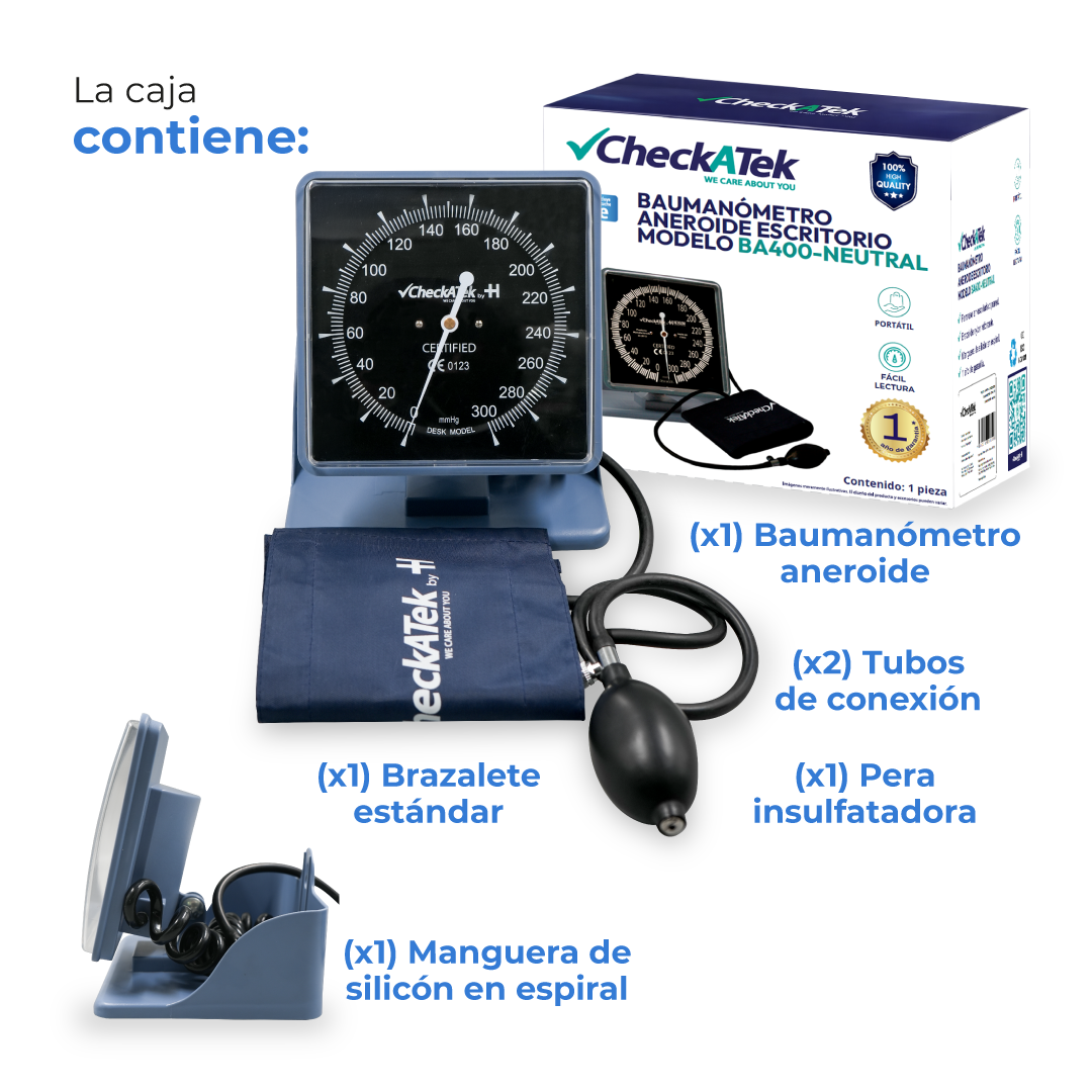 Baumanómetro Aneroide con Manómetro de Alta Calidad y Diseño Ergonómico Checkatek