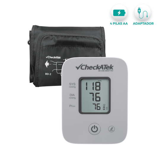 Baumanómetro Digital Automático de Brazo con Pantalla LCD y 80 Memorías BD-2 | Preciso y de fácil uso | Marca Checkatek