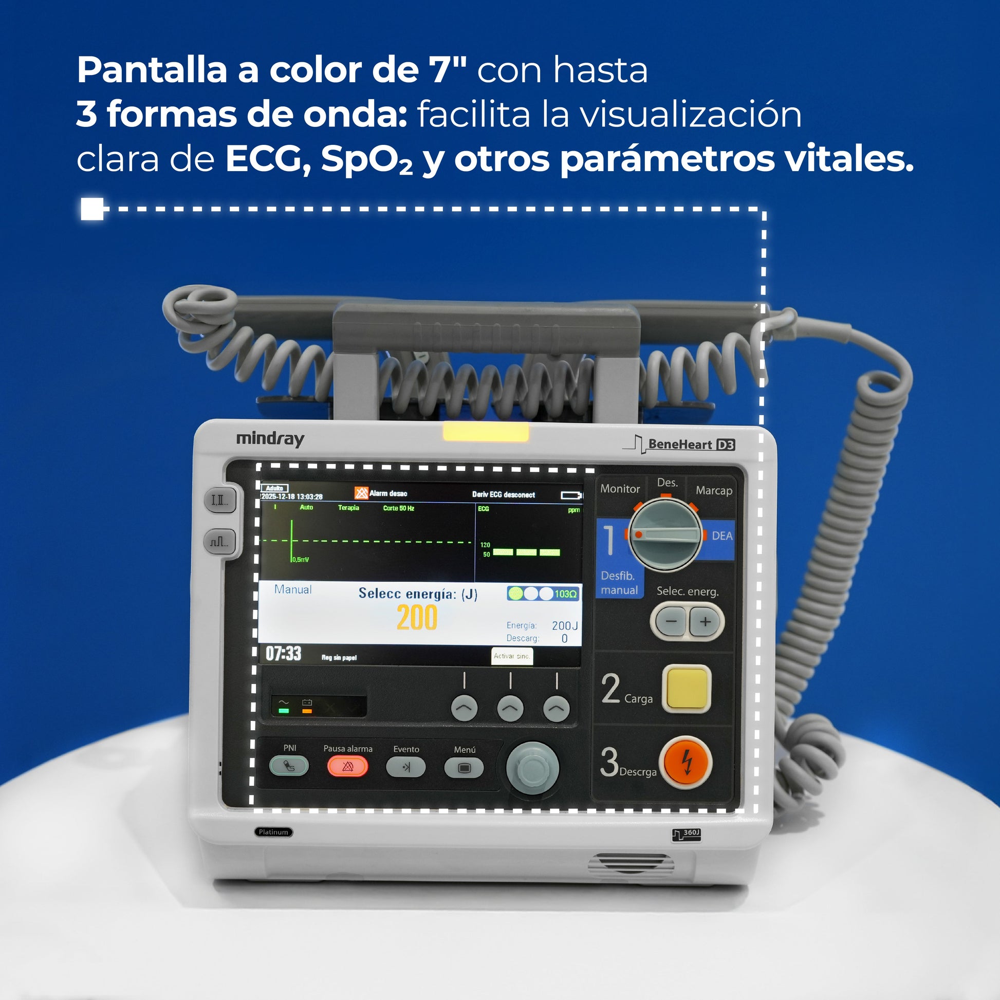 BeneHeart D3 Monitor 4 en 1 Desfibrilación Manual, DEA y Marcapasos / BeneHeart D3 Marca Mindray