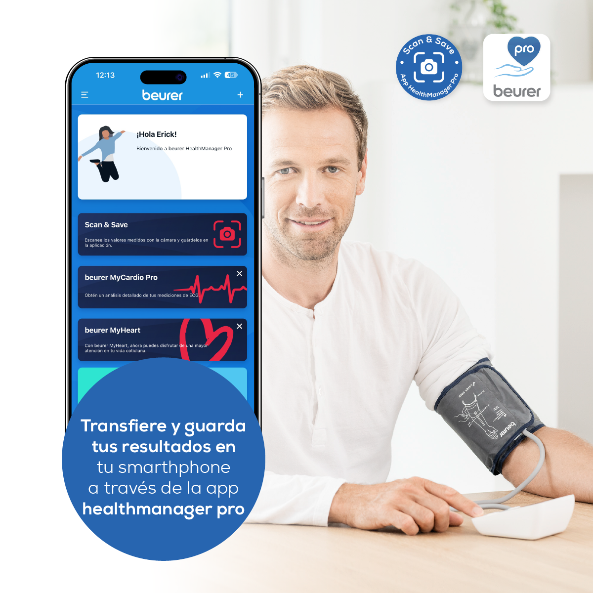 Baumanómetro Digital de Brazo BM27 Pantalla XL con Indicador de Riesgo | Marca Beurer