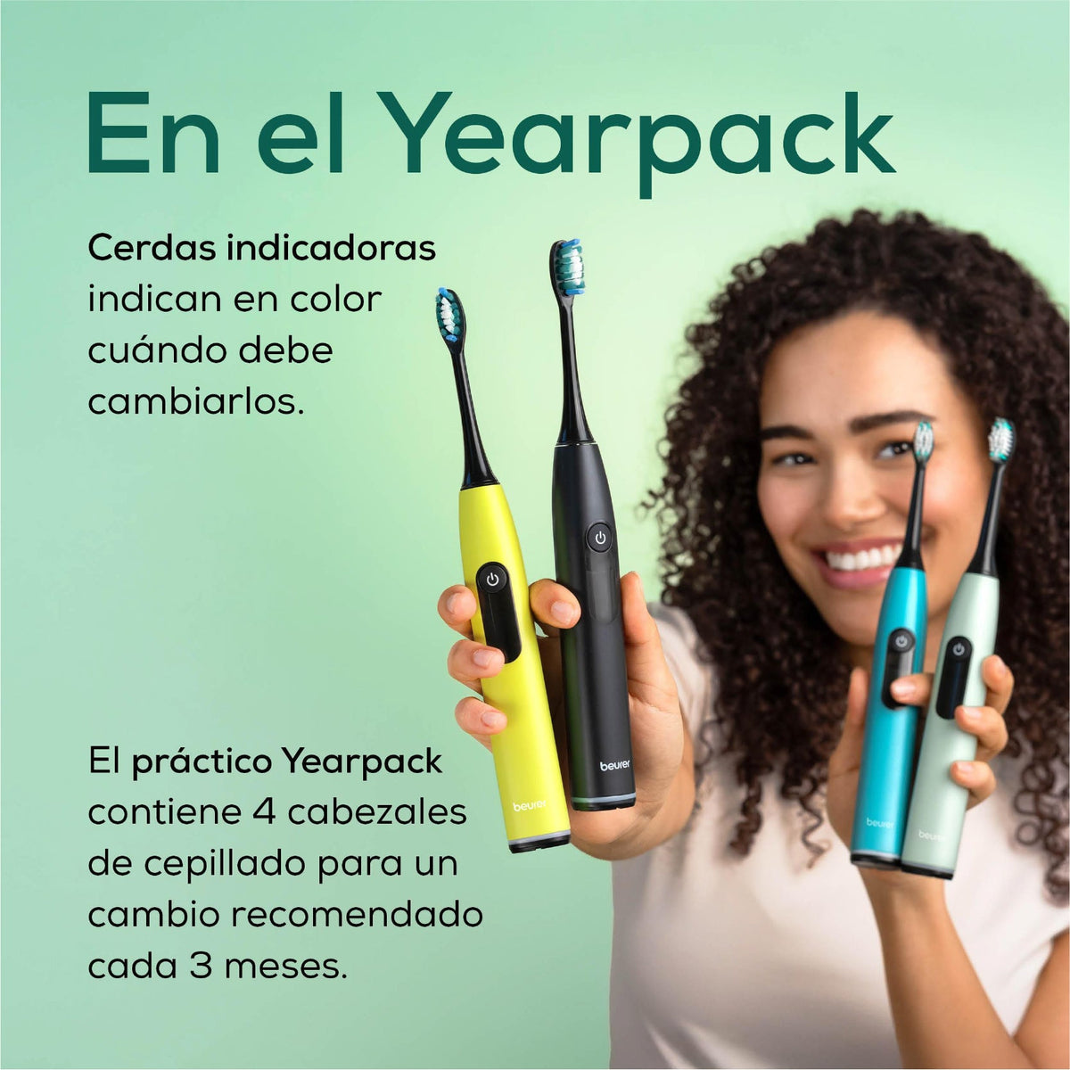 Paquete de 4 cabezales de repuesto para cepillos de dientes eléctricos Beurer