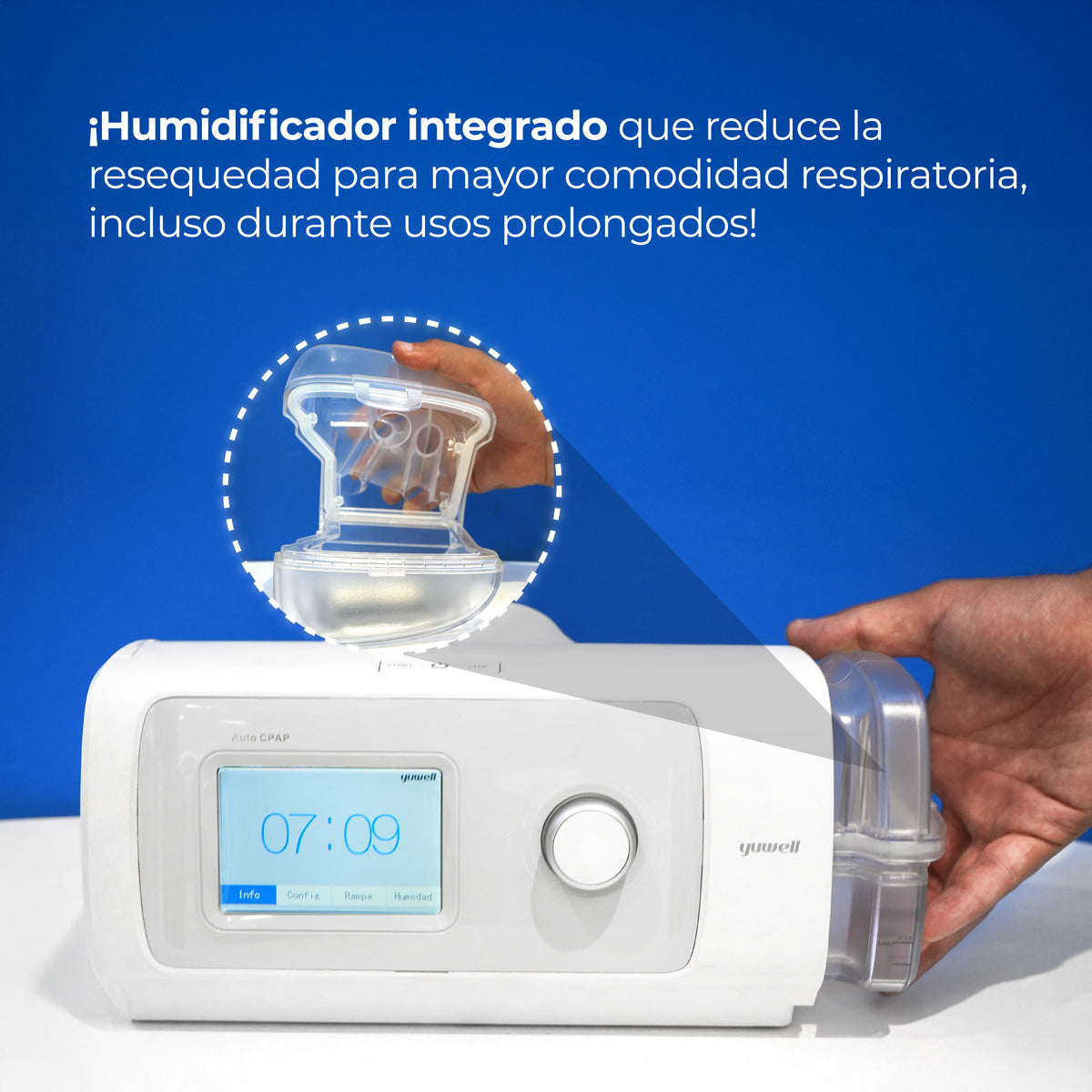 Respirador CPAP Automático modelo RY450 con mascarilla incluida y estuche | Marca Handy