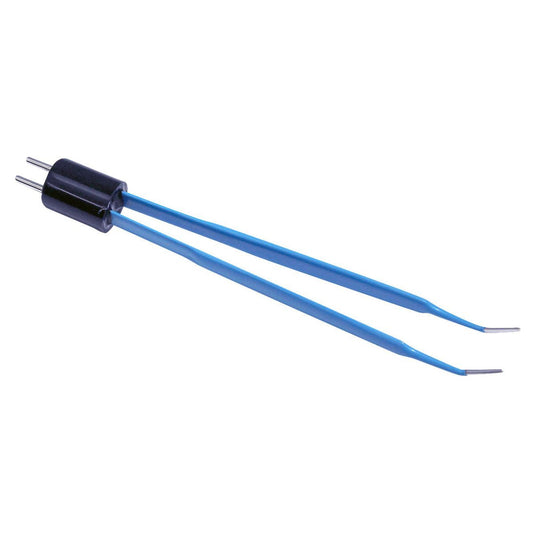 Pinza Bipolar Iris Curva 10.8 CM con Punto de 1MM (Compatible con Equipos Deltronix con Cable 190-100) - Marca Hergom Medical