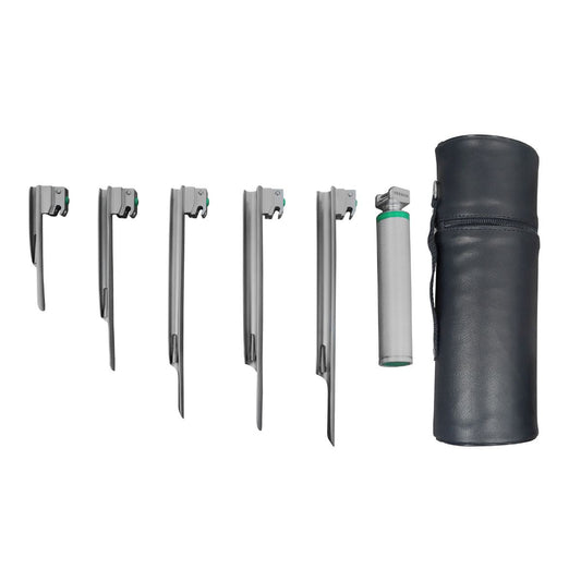 Estuche de Laringoscopio Miller de de Fibra Óptica con 5 Hojas Hergom Medical | Acero inoxidable