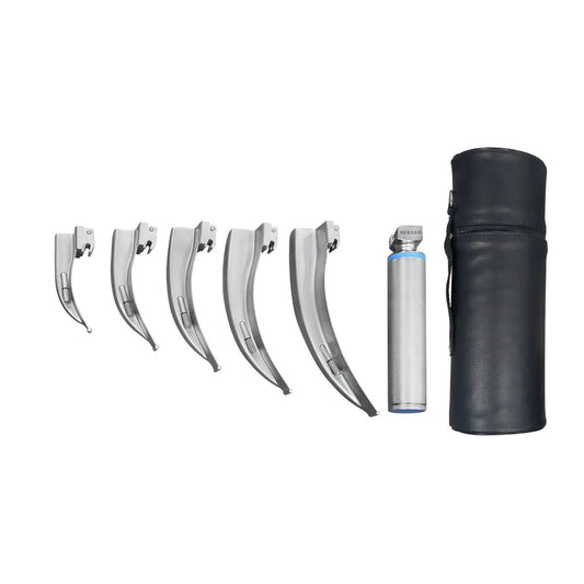 Estuche de Laringoscopio McIntosh con 5 Hojas y Mango Universal de luz estándar Hergom Medical | Acero inoxidable