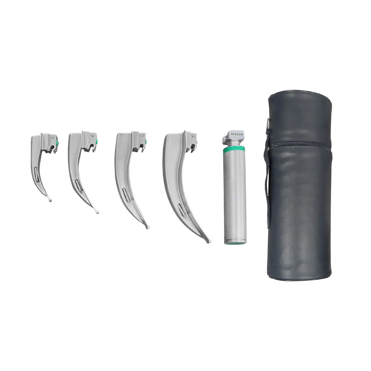 Estuche de laringoscopio McIntosh fibra óptica | Hergom Medical | Acero inoxidable