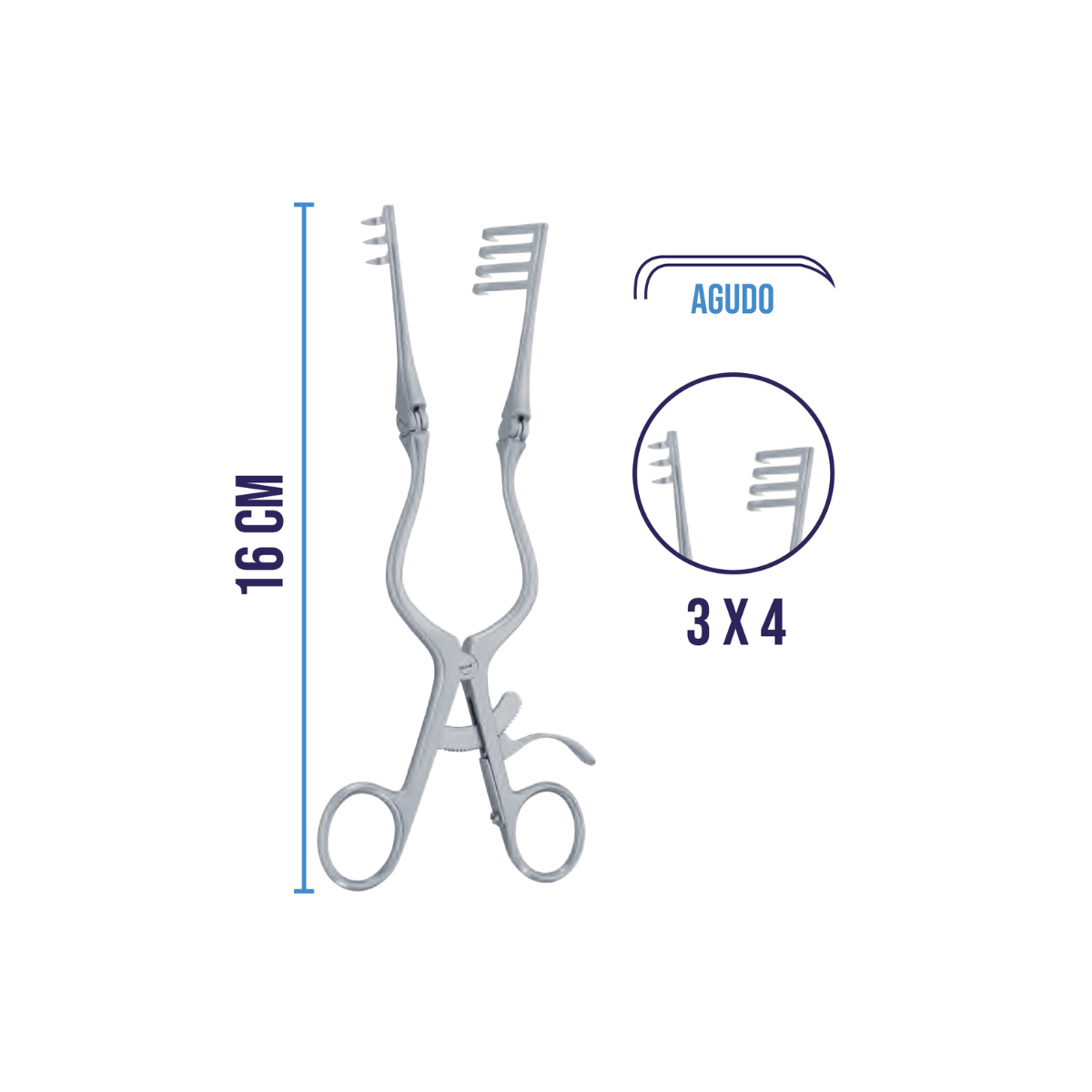 Retractor Weitlaner con Ramas Flexibles de Acero Inoxidable Alemán