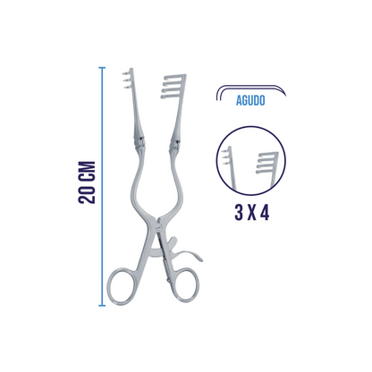 Retractor Weitlaner con Ramas Flexibles de Acero Inoxidable Alemán