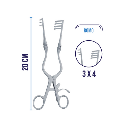 Retractor Weitlaner con Ramas Flexibles de Acero Inoxidable Alemán