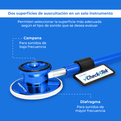 Estetoscopio Doble para Adulto | Campana de Alta Frecuencia y Confort Checkatek