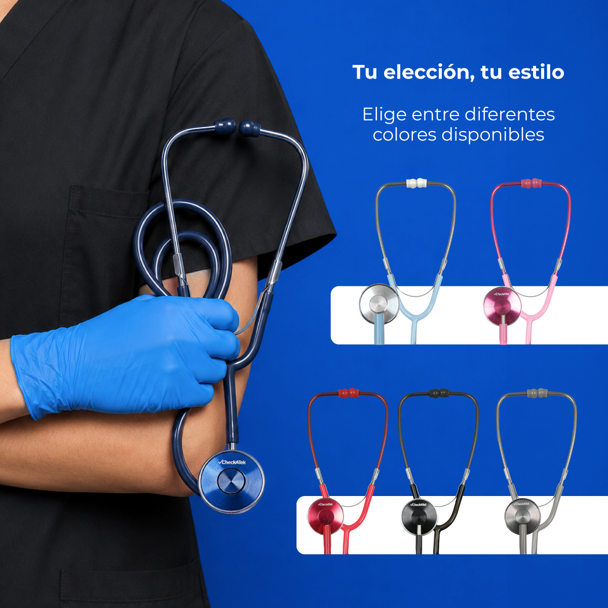 Estetoscopio Básico para Adulto | Acústica Clara y Confort Checkatek
