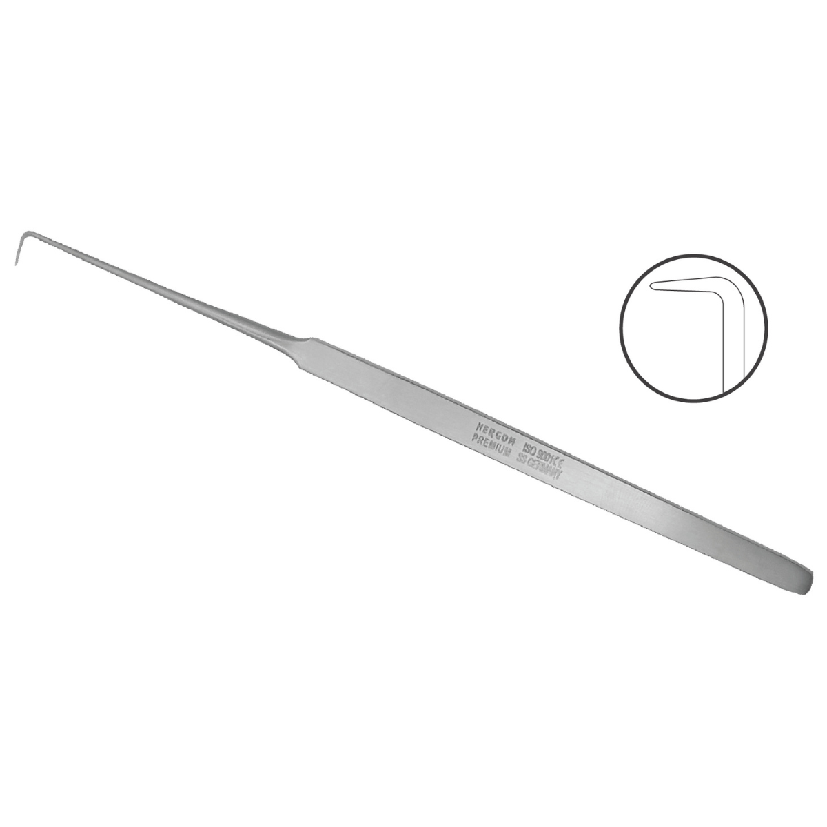 Retractor Cushing Dura Hook | Acero Inoxidable |Marca Hergom Medical