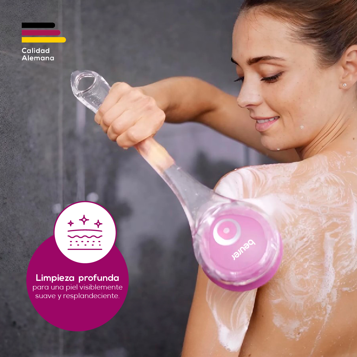 Cepillo corporal para limpieza en profundidad con mango extraíble FC55 - Marca Beurer