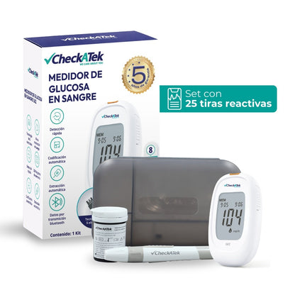 Glucómetro digital portátil con Memoria 250 Registros GL582 Checkatek
