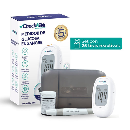 Glucómetro digital portátil con Memoria 250 Registros GL582 Checkatek