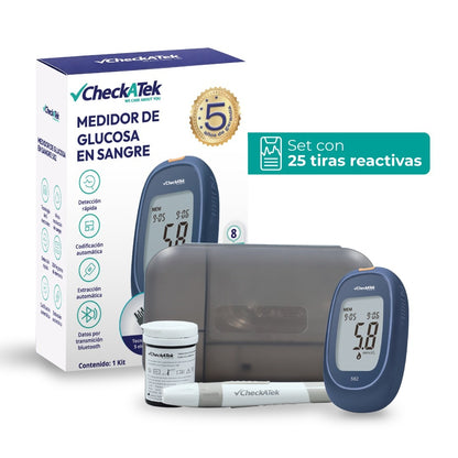 Glucómetro digital portátil con Memoria 250 Registros GL582 Checkatek