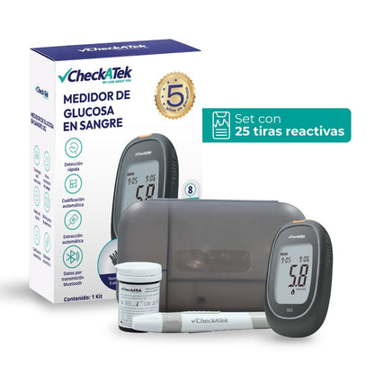 Glucómetro digital portátil con Memoria 250 Registros GL582 Checkatek