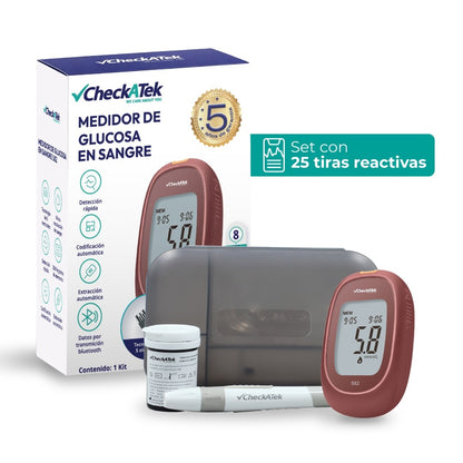 Glucómetro digital portátil con Memoria 250 Registros GL582 Checkatek