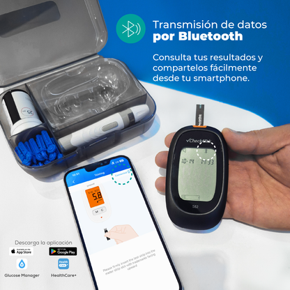 Glucómetro digital portátil con Memoria 250 Registros GL582 Checkatek