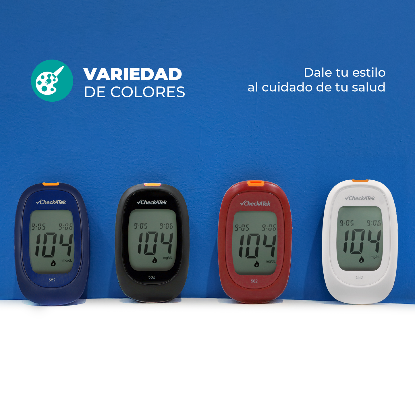 Glucómetro digital portátil con Memoria 250 Registros GL582 | Marca Checkatek