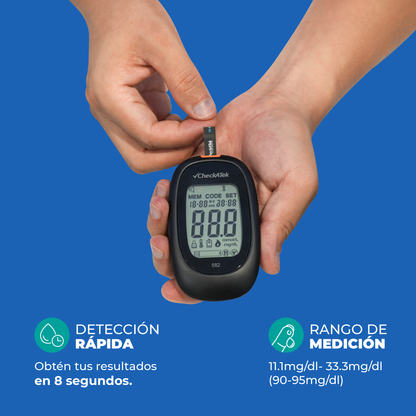 Glucómetro digital portátil con Memoria 250 Registros GL582 Checkatek