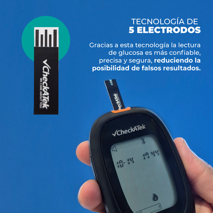 Glucómetro digital portátil con Memoria 250 Registros GL582 Checkatek