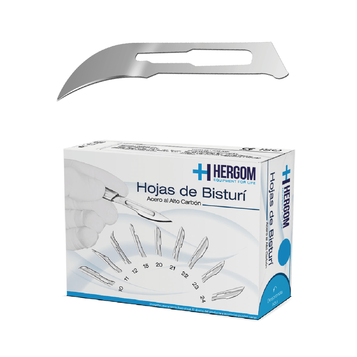 Hoja para bisturí alto carbón #12 Hergom
