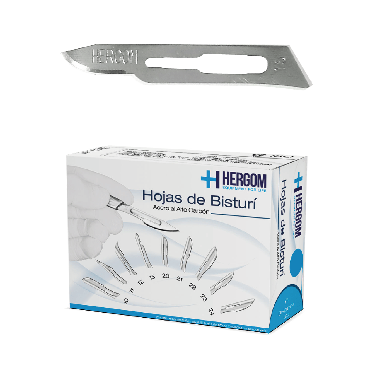 Hoja para bisturí alto carbón #15 Hergom