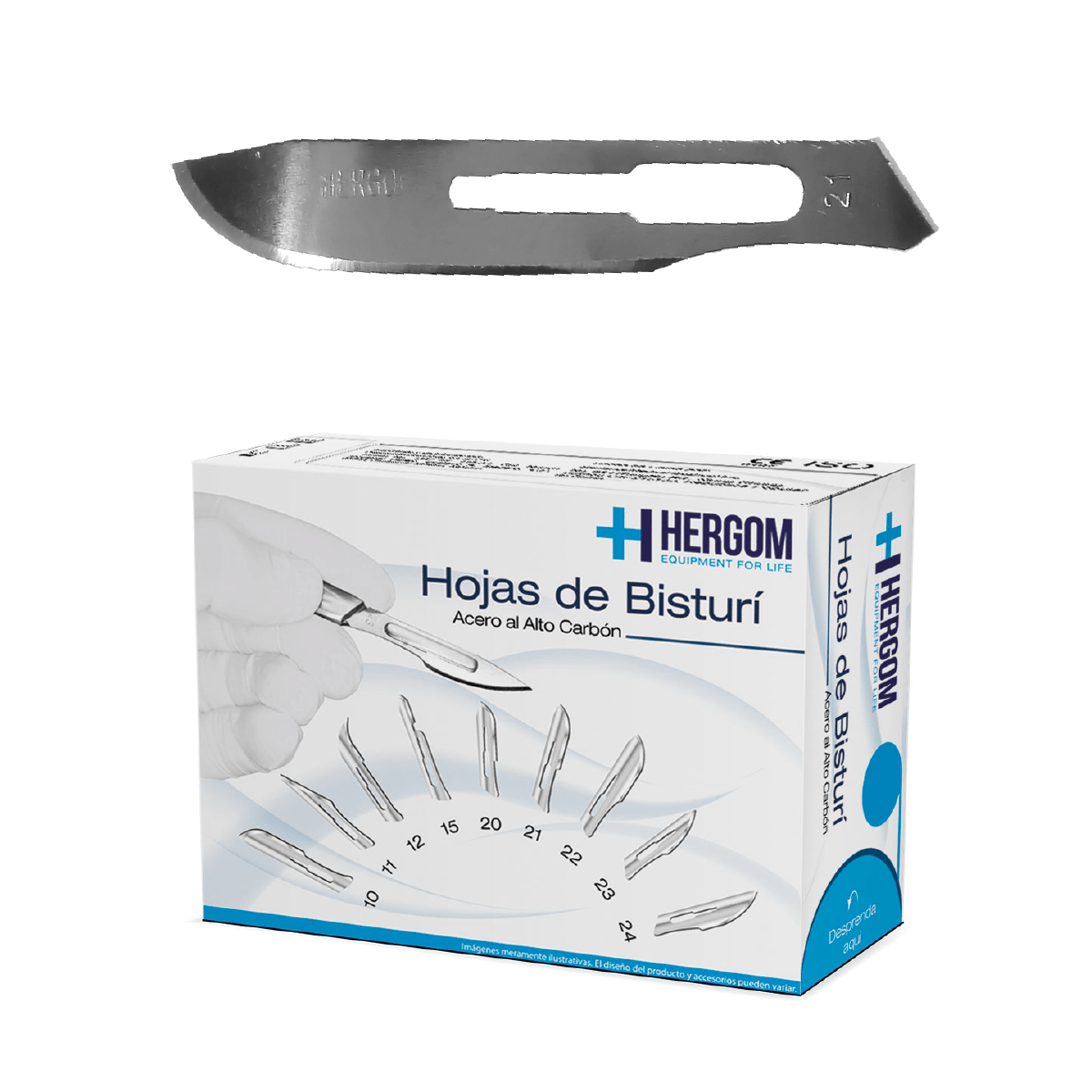 Hoja para bisturí alto carbón #21 Hergom