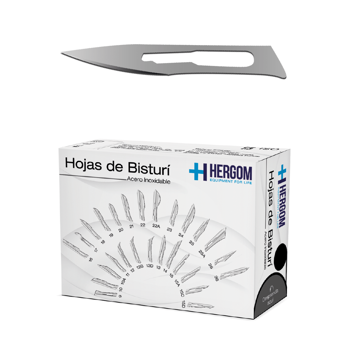 Hoja para bisturí acero inoxidable #11 Hergom