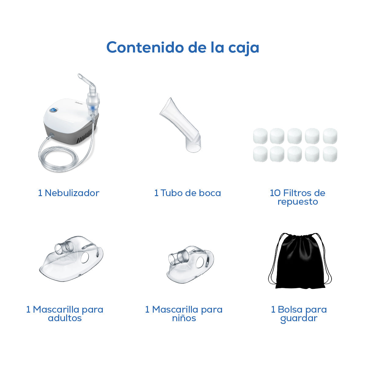 Nebulizador de compresor para niños o adultos con gran capacidad de nebulización modelo IH18 - Marca beurer®