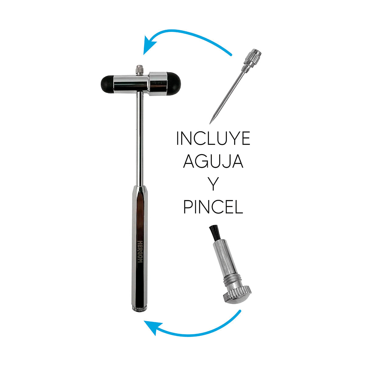 Martillo de Reflejos Tipo Buck Hergom Medical | Acero Inoxidable Hergom Silvery