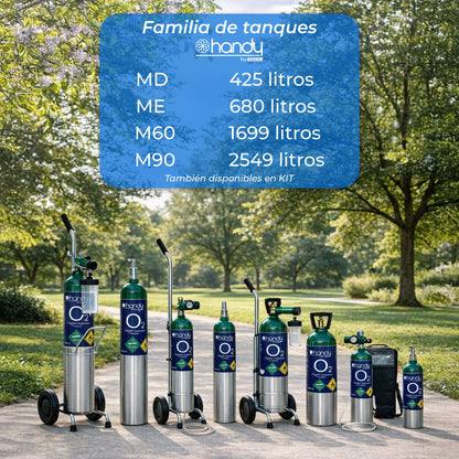Tanque de oxígeno vacío de 2549 L | Ideal para llenado autorizado | Marca Handy