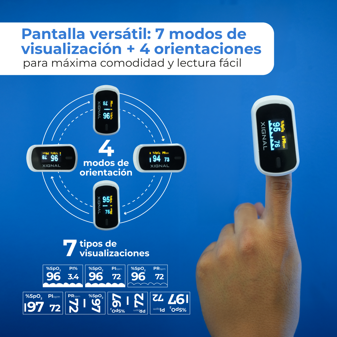 Oxímetro Portátil Xignal para Adulto y Niño | Pantalla OLED MD300C2 | Marca Xignal