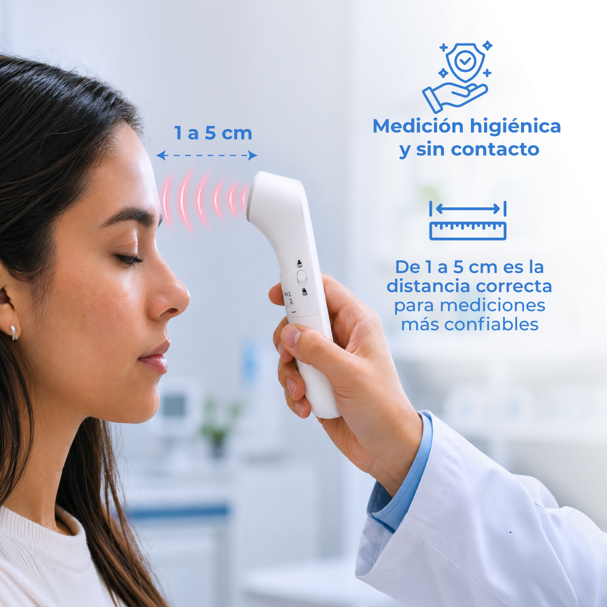 Termómetro sin contacto infrarrojo digital con pantalla retroiluminada Marca Checkatek