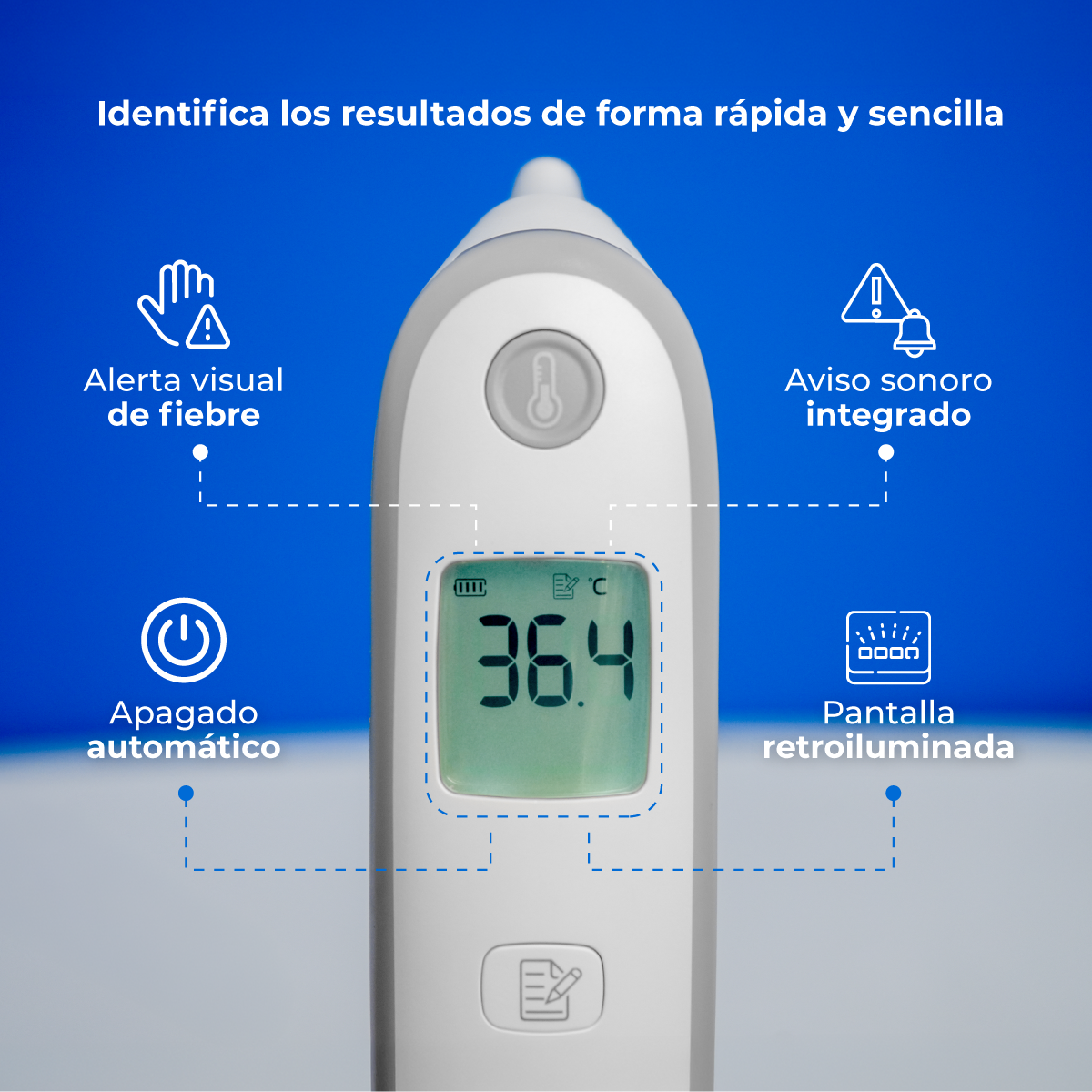 Termómetro Digital de Oído Medición Rápida TIYO01 | Marca Checkatek