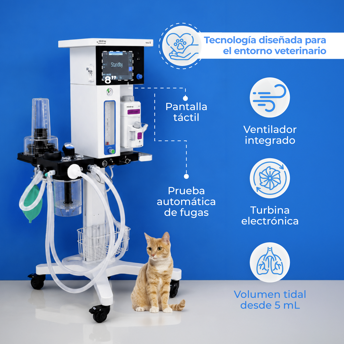 Máquina de Anestesia Veterinaria VETA 5 Mindray