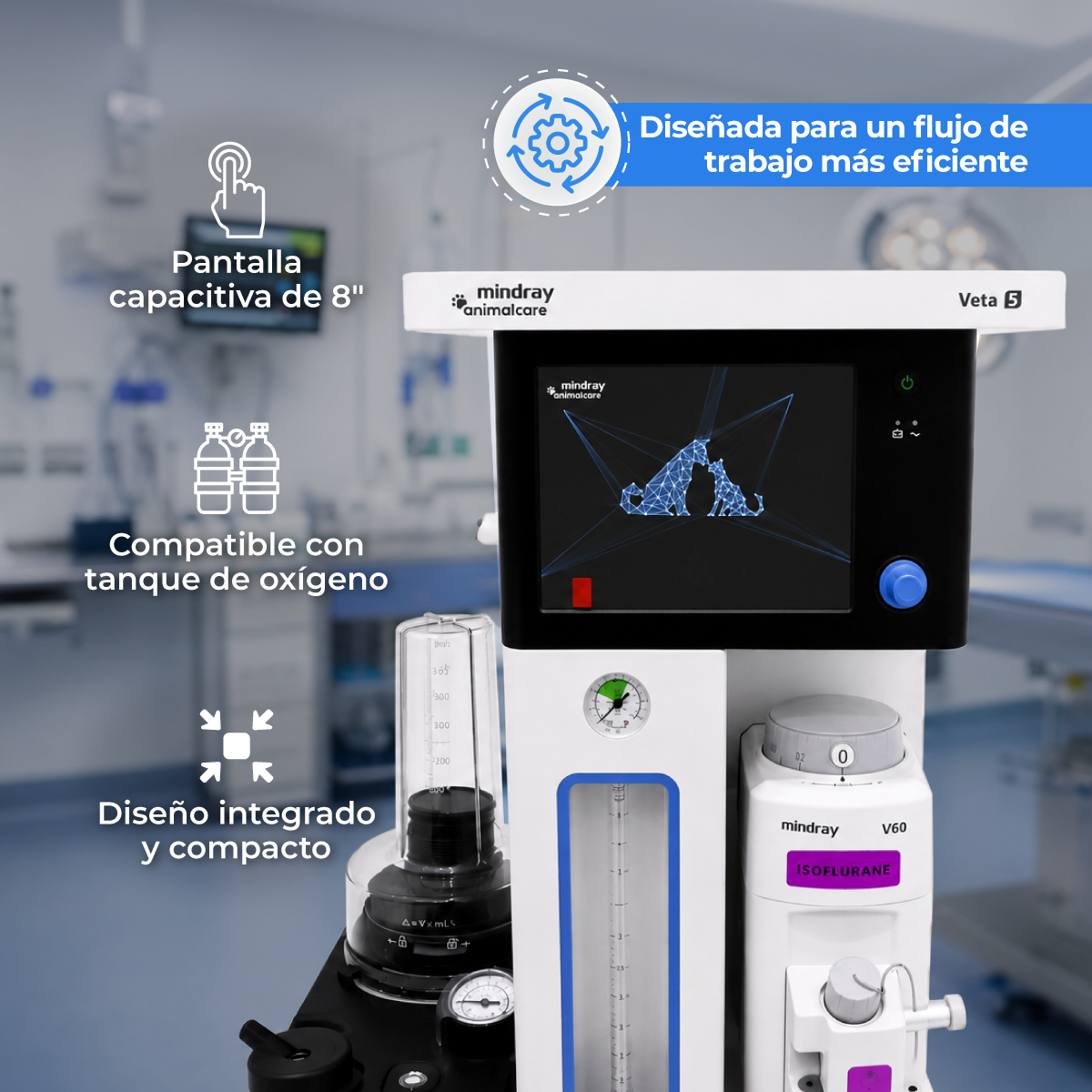 Máquina de Anestesia Veterinaria VETA 5 Mindray