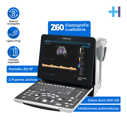 Equipo de ultrasonido portátil de ecografía para uso humano modelo Z60 Mindray