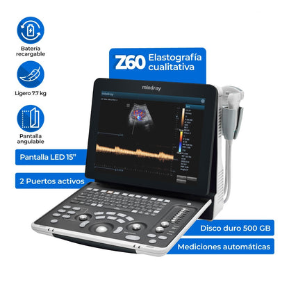 Equipo de ultrasonido portátil de ecografía para uso humano modelo Z60 Mindray