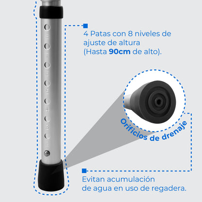 Andadera plegable AN15GDP con asiento elevado, cómodo extraíble de 5 L y y funciones para baño Handy