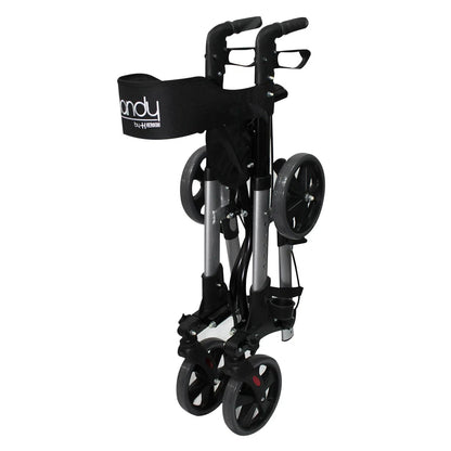 Andadera plegable con ruedas, asiento acolchado, porta bastón y ajuste de altura AN01A Handy