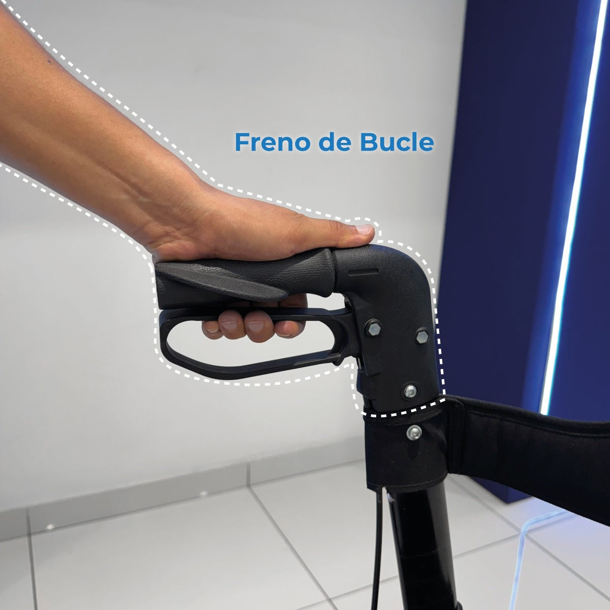 Andadera plegable con ruedas, asiento acolchado, porta bastón y ajuste de altura AN01A Handy