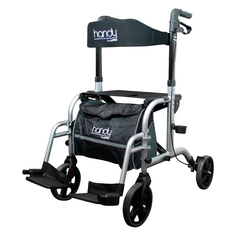 Andadera Plegable Híbrida con Ruedas, Asiento y Altura Regulable Handy