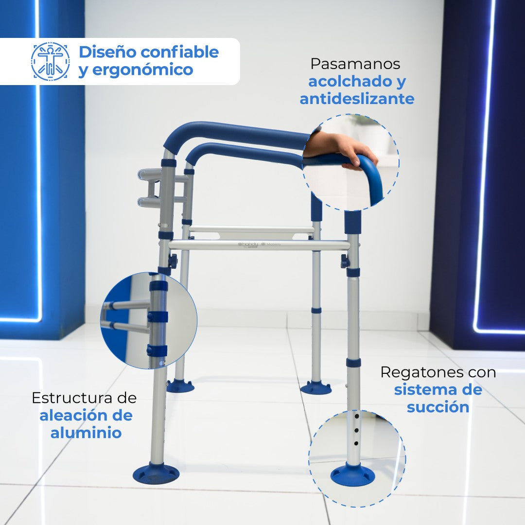 Barra de Apoyo para Baño AWC06 | Agarradera de Seguridad Antiderrapante de Acero | Handy