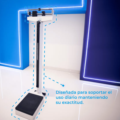 Báscula con Estadímetro de Alta Resistencia incluye plicometro de regalo Soporta Hasta 200 kg / Báscula de Acero MPS200B Marca Fith