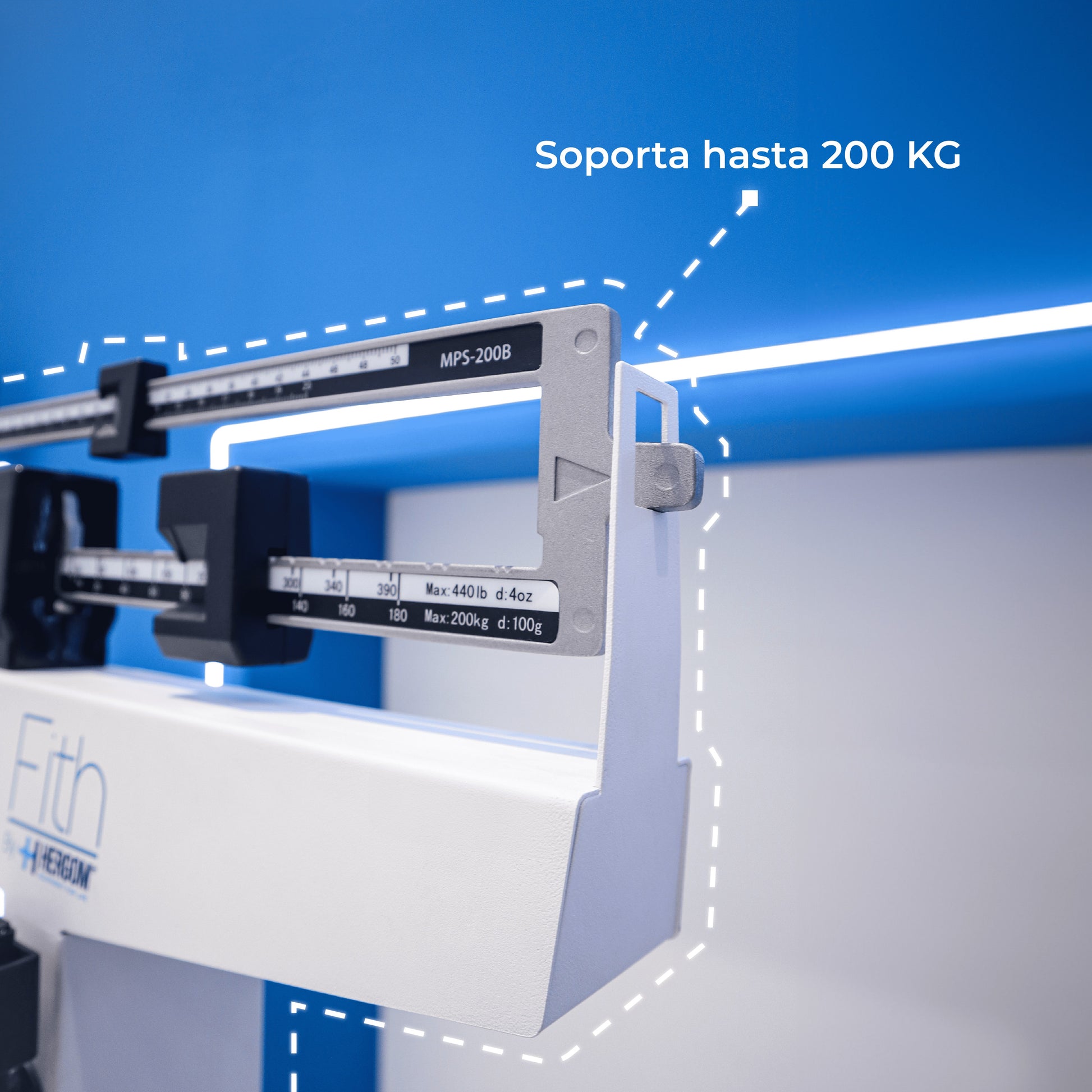 Báscula con Estadímetro de Alta Resistencia incluye plicometro de regalo Soporta Hasta 200 kg / Báscula de Acero MPS200B Marca Fith
