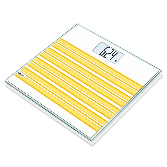 Báscula de Diagnóstico con Superficie de Vidrio, Mide IMC, Pantalla a Color, Encendido por Vibración / GS20-SUN Marca Beurer