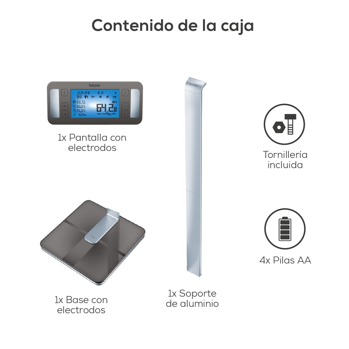 Báscula Diagnóstica BF1000 de Super Precisión con Análisis Segmentado del Cuerpo / Báscula de Bioimpedancia BF1000 Marca Beurer