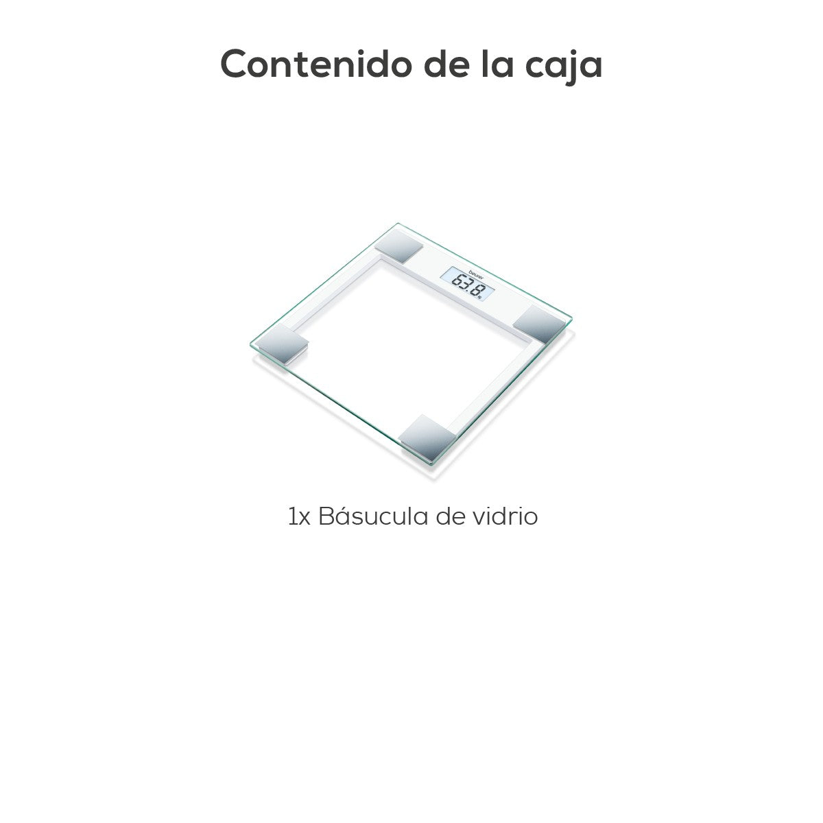 Báscula Doméstica de Vidrio con Pantalla Color Blanca / GS14 Marca Beurer